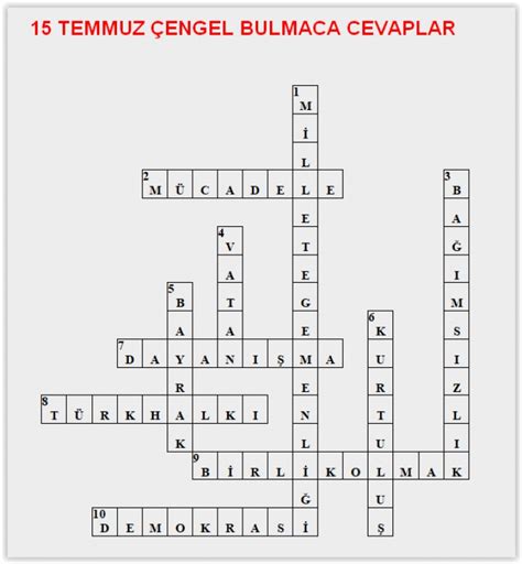 Posta Bulmaca Cevapları