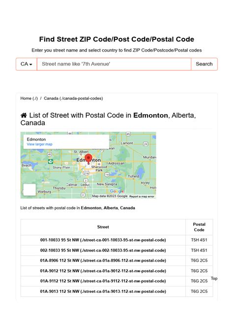 Postal Code Edmonton