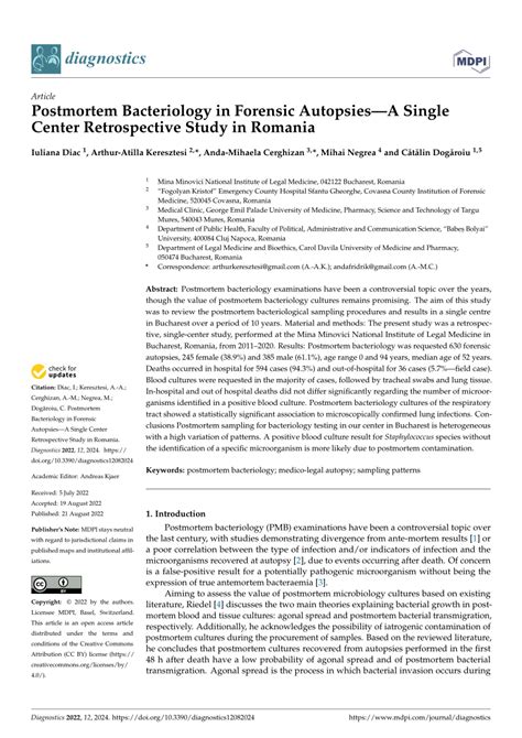 Full Download Postmortem Bacteriology In Forensic Pathology Diagnostic 