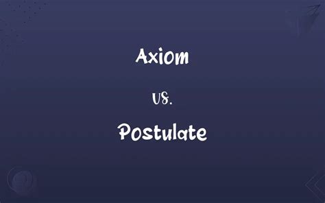Postulate Vs Axiom
