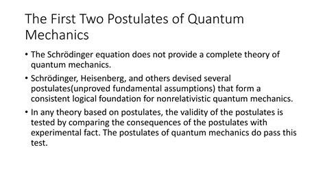 Postulates Of Quantum Mechanics
