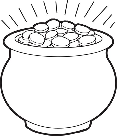 Pot Of Gold Coins Coloring Page Free Printable Pots Of Gold Coloring Pages - Pots Of Gold Coloring Pages