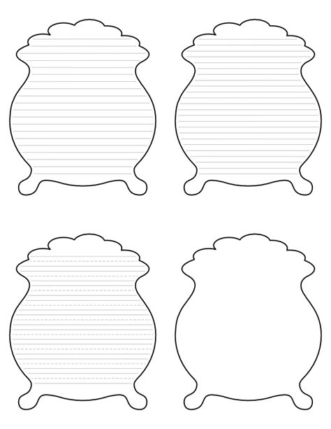 Pot Of Gold Shaped Writing Templates Museprintables Com Pot Of Gold Writing Paper - Pot Of Gold Writing Paper