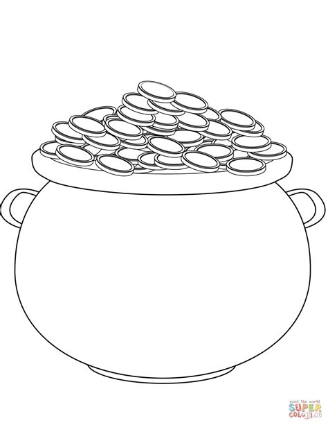Pot Of Gold Tracing Coloring Page Trail Of Pots Of Gold Coloring Pages - Pots Of Gold Coloring Pages