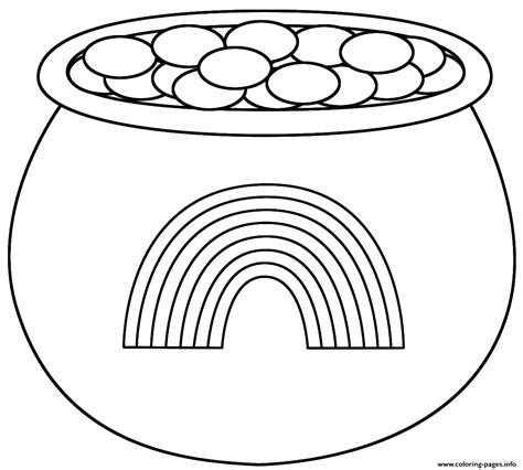 Pot Of Gold With Rainbow Coloring Page Pots Of Gold Coloring Pages - Pots Of Gold Coloring Pages