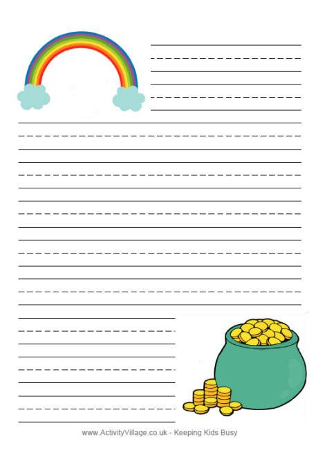 Pot Of Gold Writing Paper Pictures Images And Pot Of Gold Writing Paper - Pot Of Gold Writing Paper