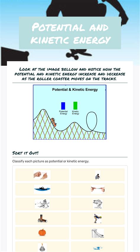 Potential And Kinetic Energy Interactive Worksheet Live Worksheets Kinetic Vs Potential Energy Worksheet - Kinetic Vs Potential Energy Worksheet