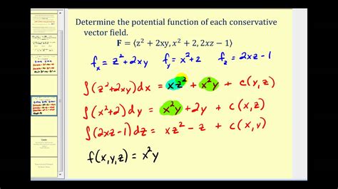 Potential Function Of A Vector Field