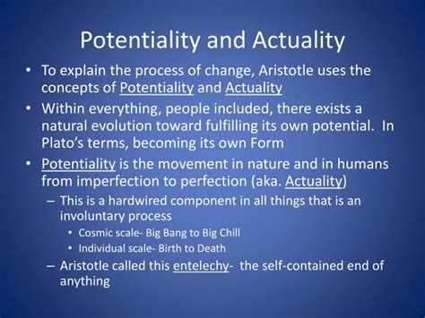 Potentiality And Actuality
