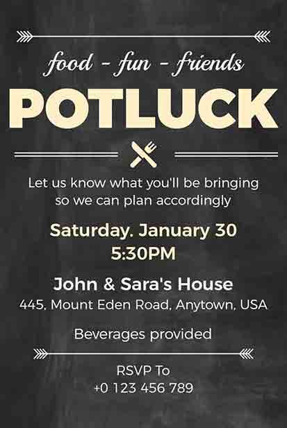 Potluck Invite Wording