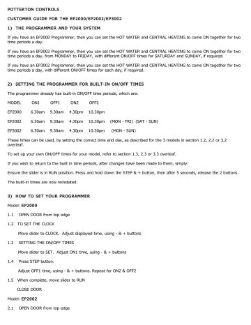 potterton electronic programmer manual