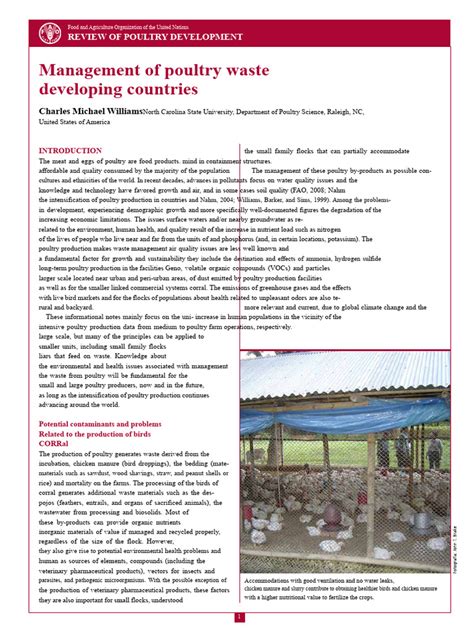 Poultry Waste Management In Developing Countries