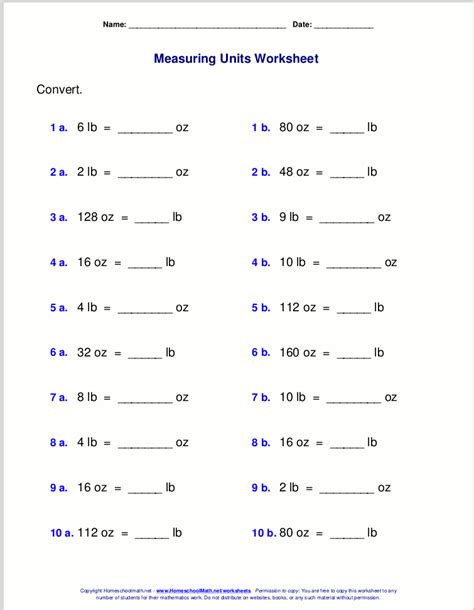 Pounds To Ounces Worksheet   Convert Pounds Ounces And Tons Worksheets Tutoring Hour - Pounds To Ounces Worksheet
