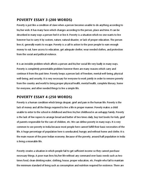 Read Online Poverty Essay 