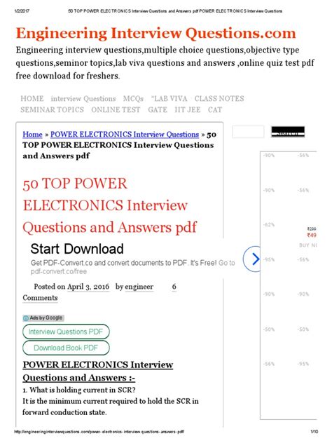 Power Electronics Interview Questions
