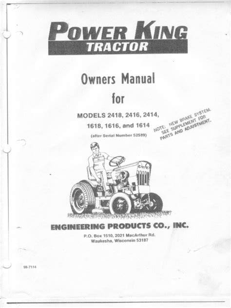 power king tractor manual