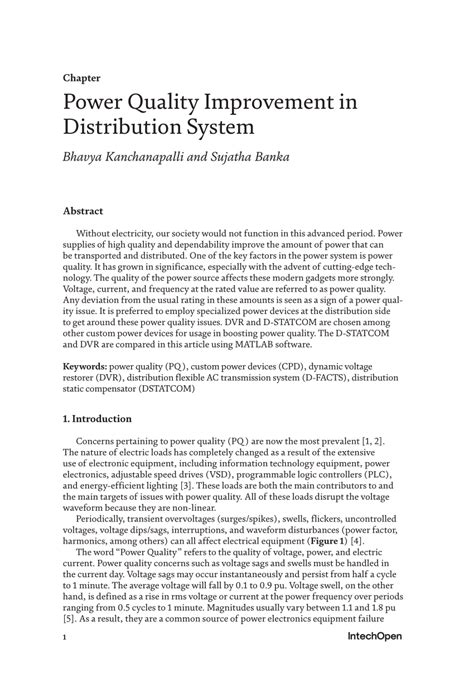Power Quality Improvement Of Distribution Networks Using