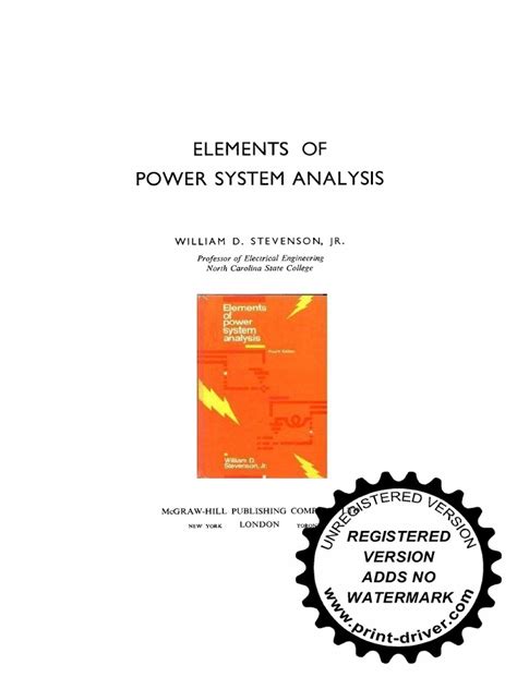 Power System Analysis Stevenson Solution 4th Edition
