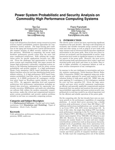 power system probabilistic and security analysis on