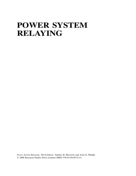 Power System Relaying Third Edition Solution Manual