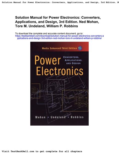 Read Power Electronics Converters Applications Design Solution Manual 