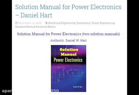 Download Power Electronics Daniel Hart Solution Manual 4 Dacongore 