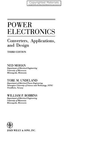 Download Power Electronics Ned Mohan Solution Manual 