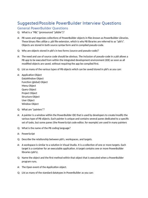 Powerbuilder Interview Questions