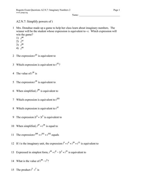 Powers Of I Mathbitsnotebook A2 Power Of I Worksheet - Power Of I Worksheet