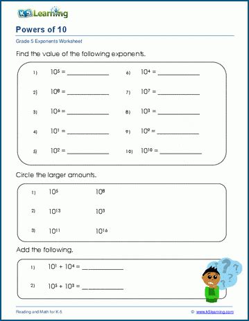 Powers Of Ten Worksheets K5 Learning Power Of A Power Worksheet - Power Of A Power Worksheet