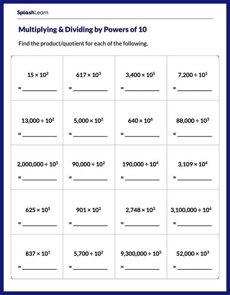 Powers Of Ten Worksheets Math Drills Power Of A Power Worksheet - Power Of A Power Worksheet