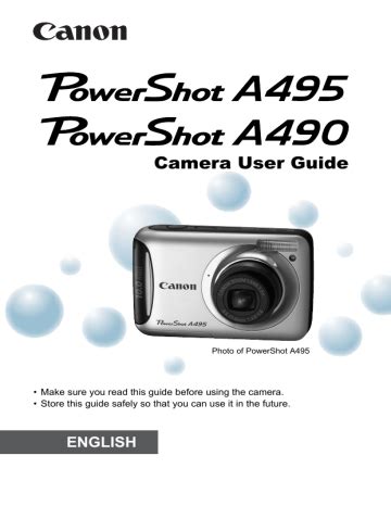 Read Powershot A495 Guide 