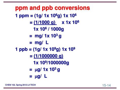 Ppb To Kg