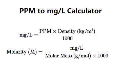 Ppm Til Mg L