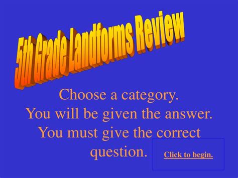 Ppt 5th Grade Landforms Review Powerpoint Presentation Free Water Cycle Powerpoint 5th Grade - Water Cycle Powerpoint 5th Grade