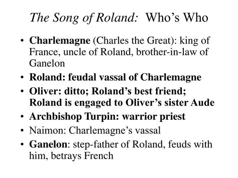 Read Ppt The Song Of Roland Summary 