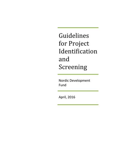 Download Ppta Project Identification And Screening Guide 