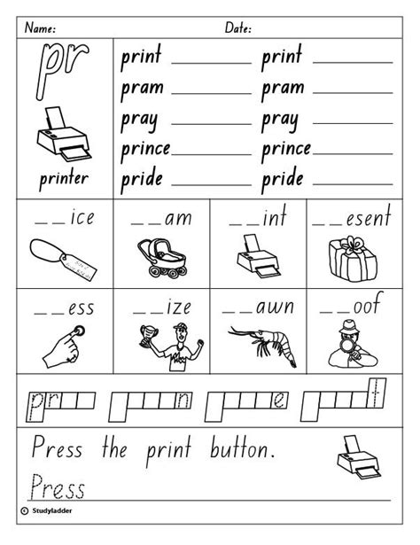 Pr Blend Words With Pictures   Lesson 7 P Blends Pl Pr 4 Step - Pr Blend Words With Pictures