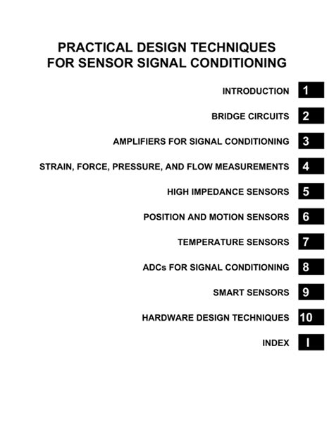 Practical Design Techniques For Sensor Signal Conditioning