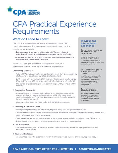 Practical Experience Requirements