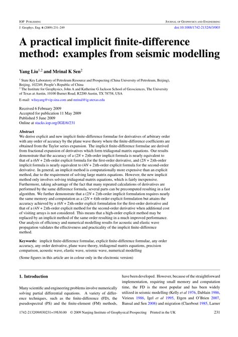 practical implicit finite-difference method: examples from …