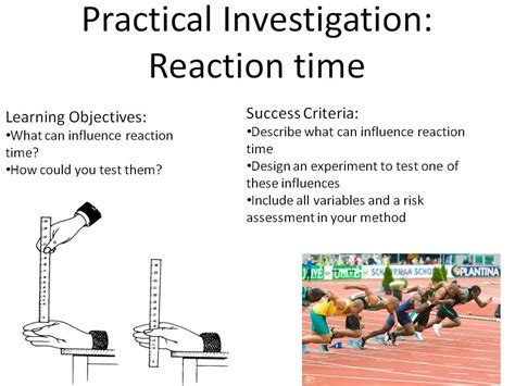 Practical Investigating Human Reaction Times Coordination And Bbc Reaction Time Science Experiments - Reaction Time Science Experiments