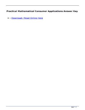 Practical Mathematics Consumer Applications Answer Key