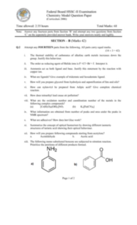 practical of chem hssc 2