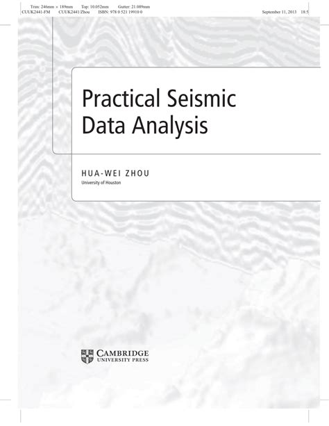 Practical Seismic Data Analysis Cambridge University Press