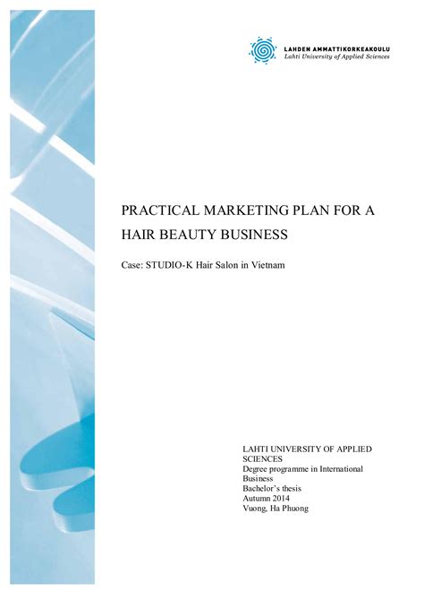 Full Download Practical Marketing Plan For A Hair Beauty Business 