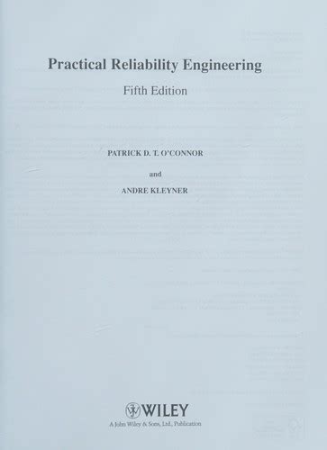 Download Practical Reliability Engineering Patrick Dt O39Connor 