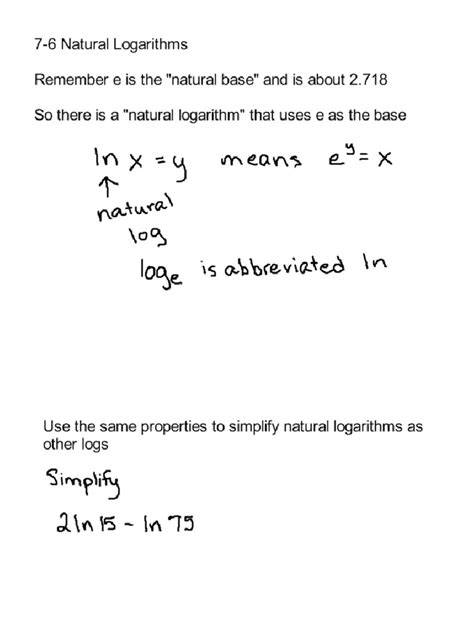 practice 7 6 natural logarithms