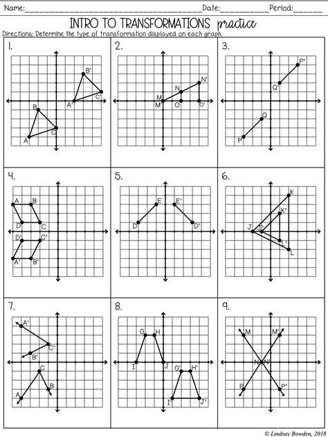 practice a transformations in the coordinate plane