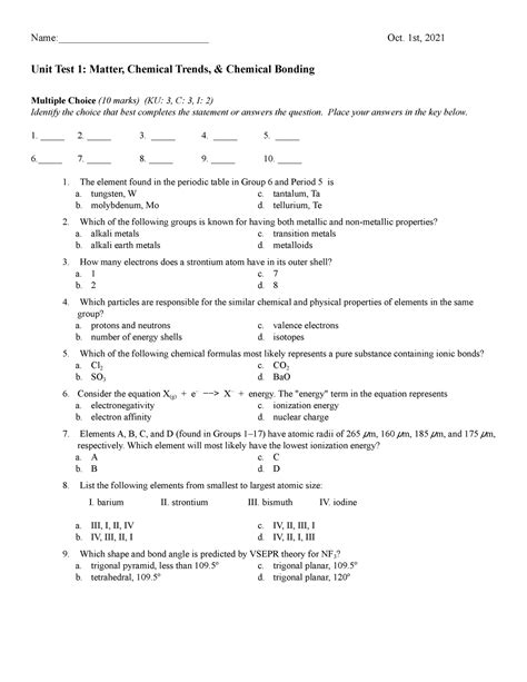 Practice American Chemisty Test